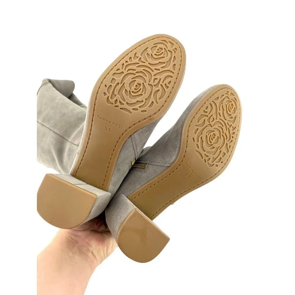 Taryn Rose Boots Catherine Gray Suede Leather Over The Knee SZ 5.5 New $375
